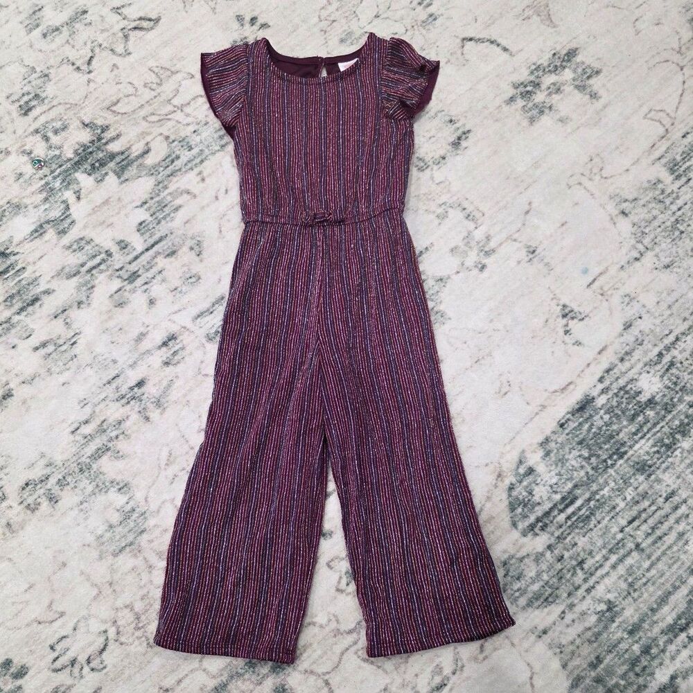 Wonder Nation Burgundy Metallic Girl Jumpsuit 3T